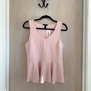 NWT Pink Patterned Peplum Top
